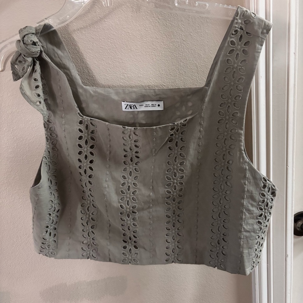 Zara olive green crop top